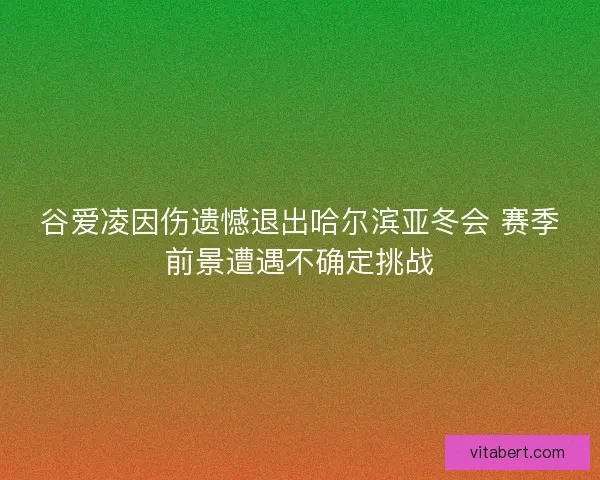 谷爱凌因伤遗憾退出哈尔滨亚冬会 赛季前景遭遇不确定挑战
